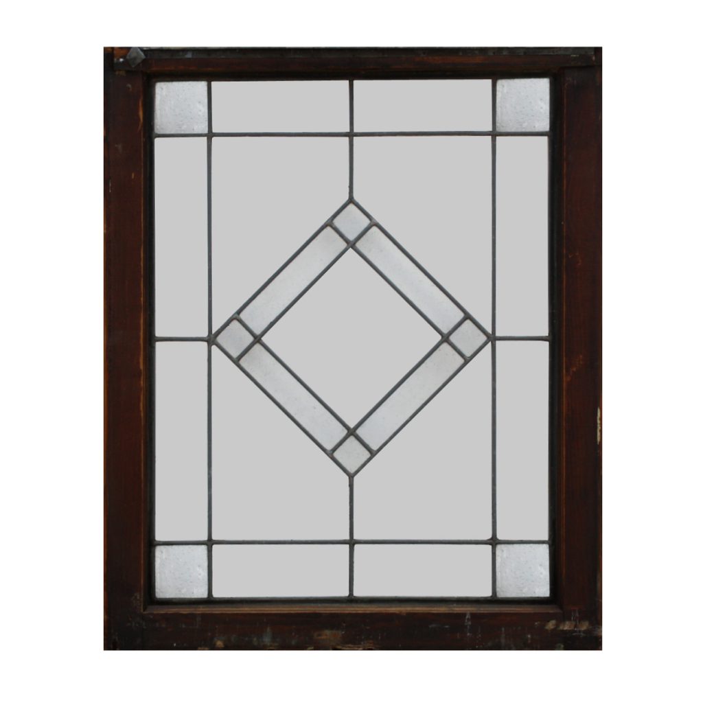 Antique American Leaded Glass Window Diamond Design
