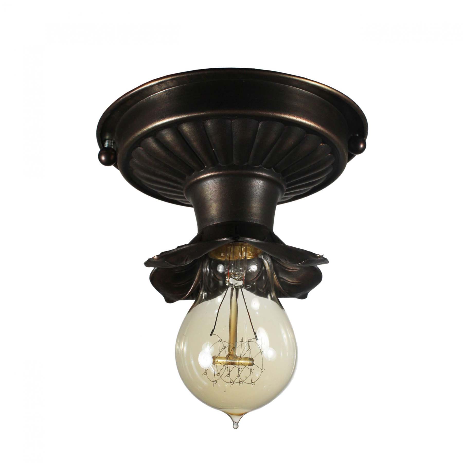 SOLD Antique Flush-Mount Lights with Exposed Bulbs-67133