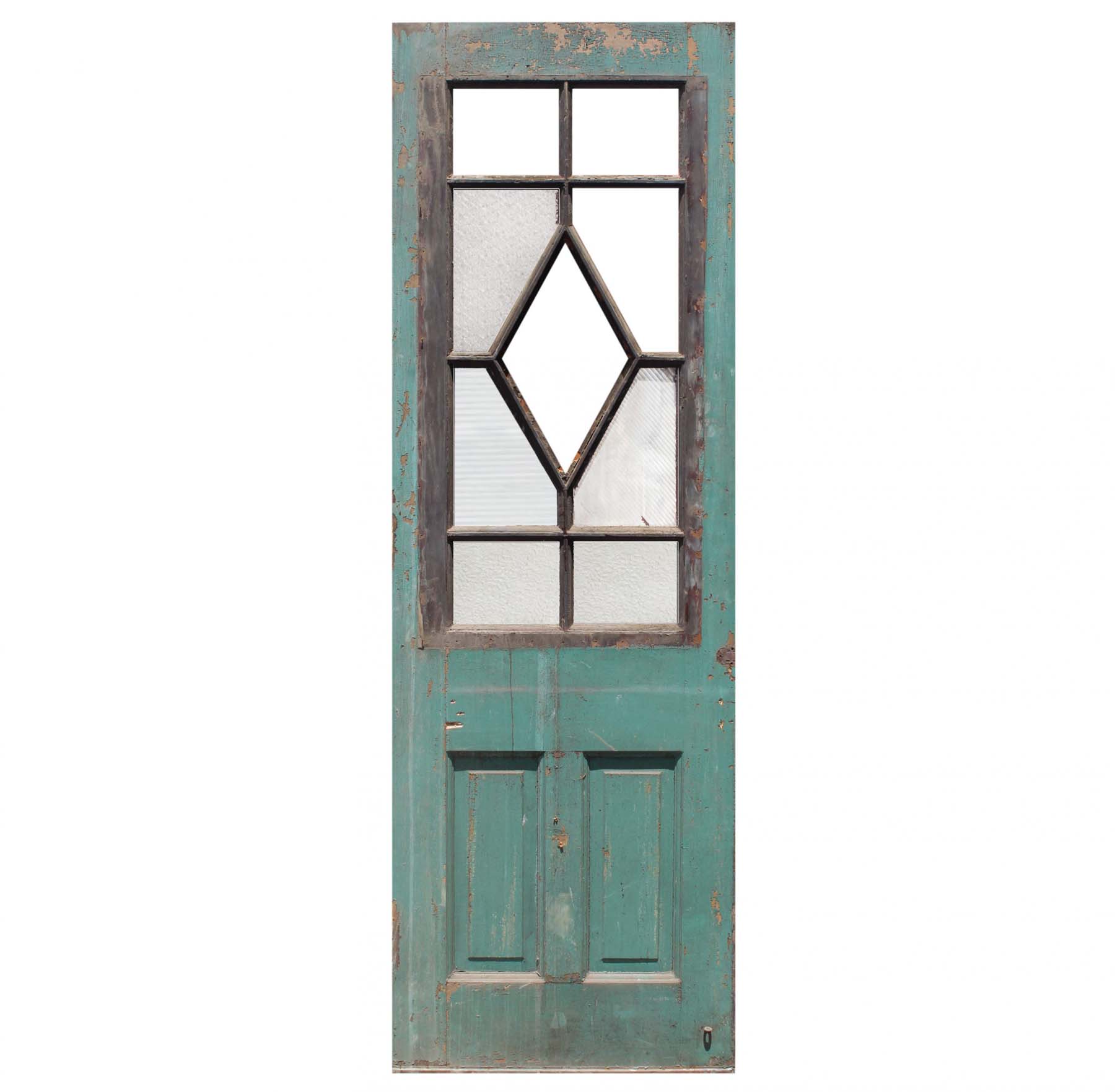 SOLD Salvaged 30” Antique Door, Blue Horizon Boxing Venue-0