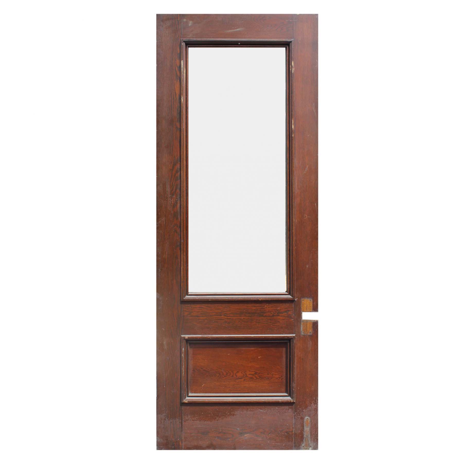 SOLD Salvaged 36” Oak Door with Glass-68032
