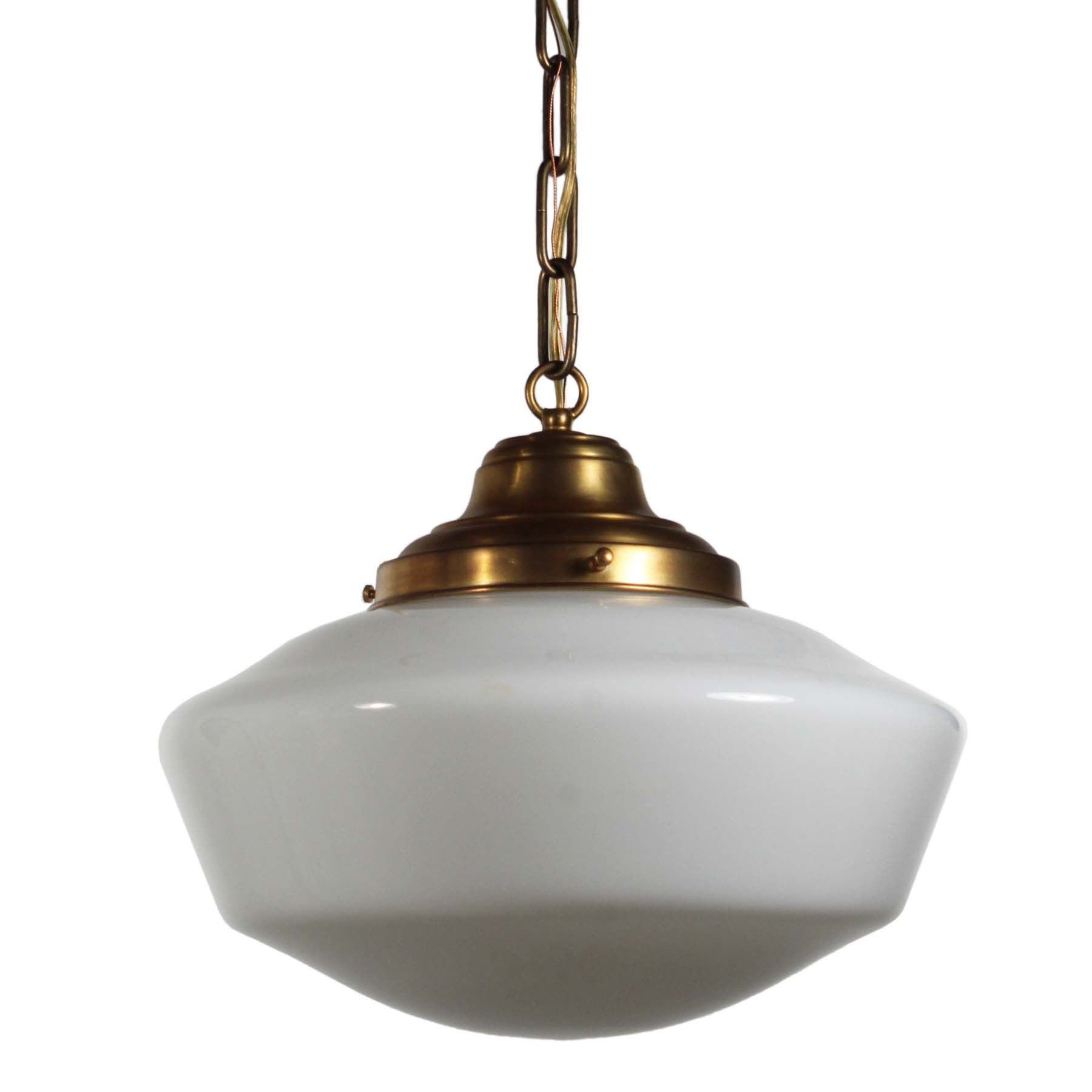 Antique Brass Schoolhouse Pendant Light