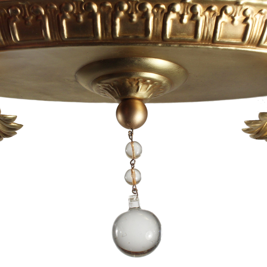 Neoclassical Flush Mount Fixture In Brass Antique Lighting 4173