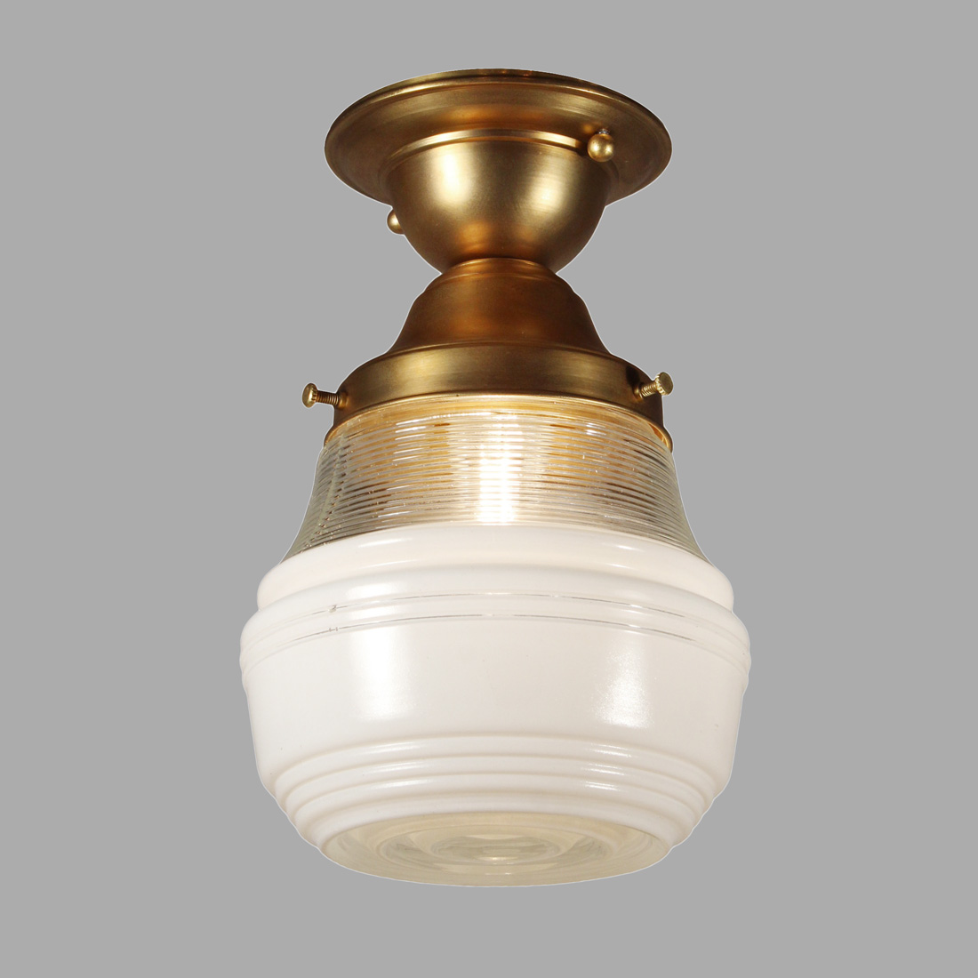 Brass Flush Mount Light With Glass Shade Antique Lighting Antique Lighting Antique Lighting