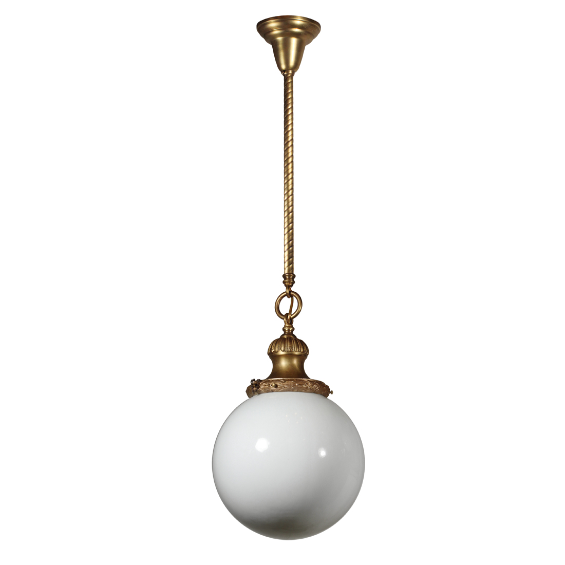 Antique Glass Ball Pendant Light with Original Switch