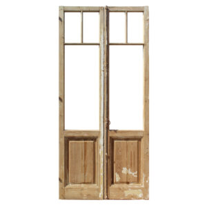 Antique Pair of Reclaimed 44″ French Double Doors, Early 1900’s