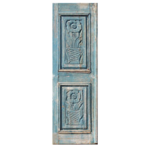 Salvaged 27″ French Colonial Door, Carved Panels