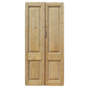 Salvaged Pair of Antique 40″ Solid French Doors, Late 1800’s