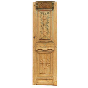 Salvaged 27″ French Colonial Door with Carved Panels, Late 1800’s