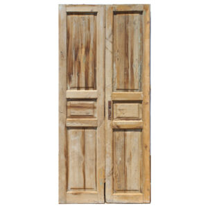 Reclaimed Pair of Antique 36″ Solid French Doors, Late 19th Century