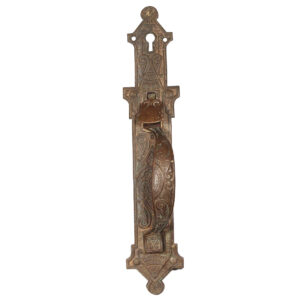 Antique Cast Bronze Exterior Door Handle, Eastlake