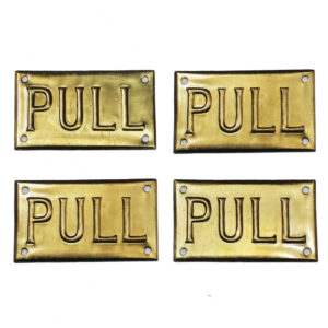 New Old Stock “Pull” Plate Placards by Corbin, Antique Hardware