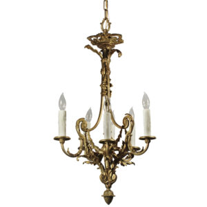 Antique Louis XVI Gilt Bronze Chandelier, Late 19th Century