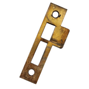 Antique Brass Exterior Strike Plates for Mortise Locks, 3/16 Spacing