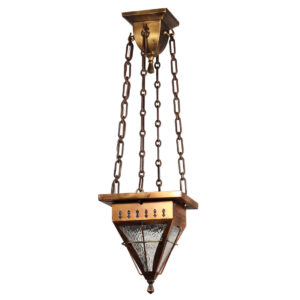 Antique Copper Lantern Pendant Light, Early 1900’s