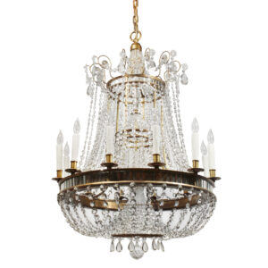 Substantial Vintage Empire Chandelier with Prisms, Roy Orbison House