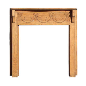 Reclaimed Neoclassical Oak Fireplace Mantel, Ribbons