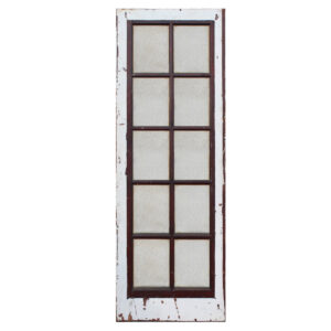 Reclaimed 30” Antique Door with Florentine Glass, Divided Light