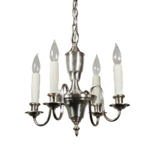 Antique Neoclassical Silver Plate Chandelier, c. 1915