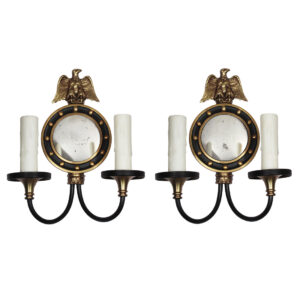 Antique Figural Double-Arm Sconce Pair with Eagles, Early 1900’s